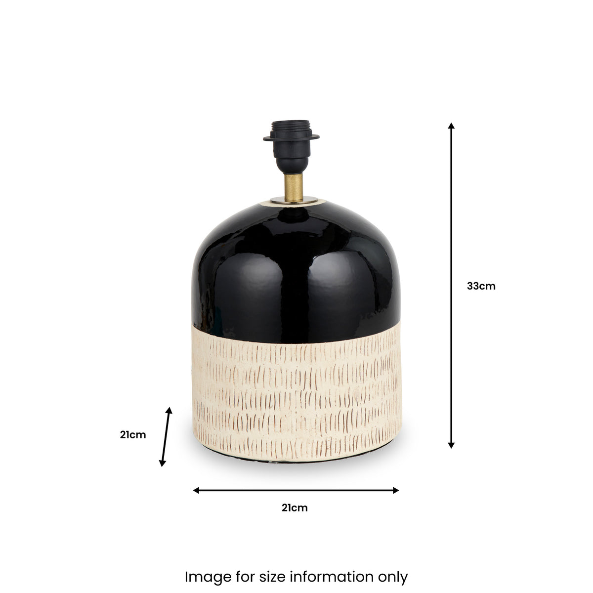 Lotta Black and Natural Stoneware Table Lamp from Roseland Furniture