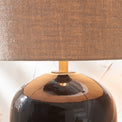 Lotta Black and Natural Stoneware Table Lamp from Roseland Furniture