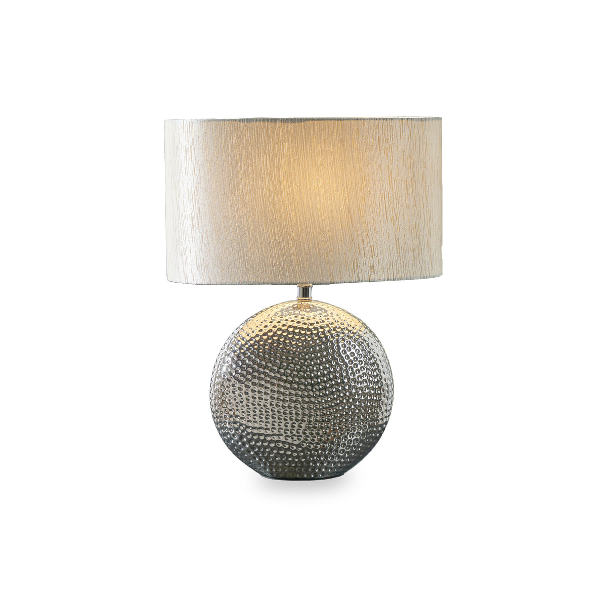 Mabel Silver Dot Textured Ceramic Table Lamp from Roseland Furniture