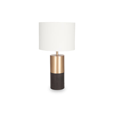 Etosha Dark Wood and Gold Metal Table Lamp