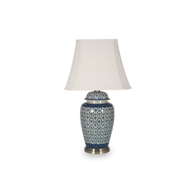 Chika Blue and White Ceramic Ginger Jar Table Lamp