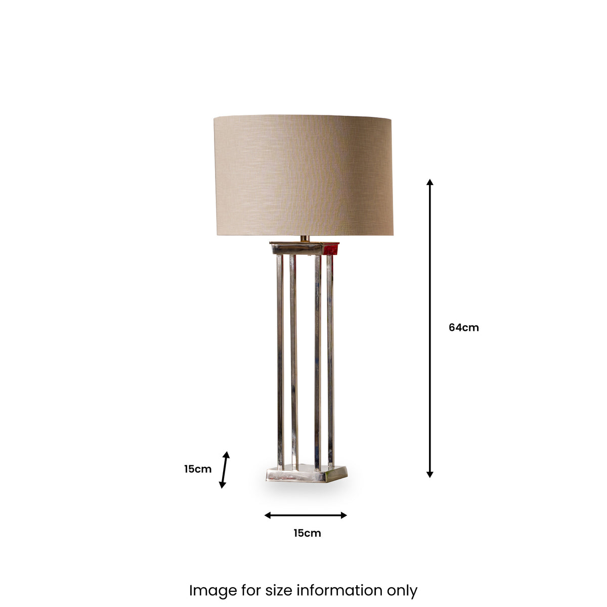 Langston Nickel Metal Column Table Lamp for living room or bedroom