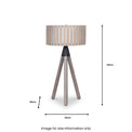 Rabanne Slatted Antique Wood Tripod Table Lamp from Roseland Furniture