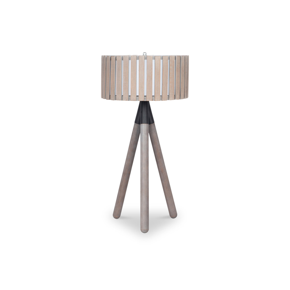 Rabanne Slatted Antique Wood Tripod Table Lamp
