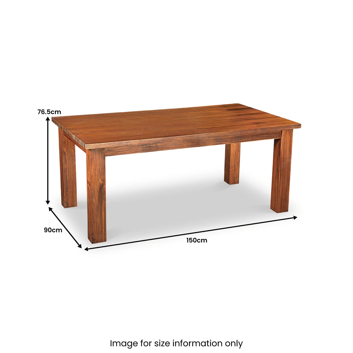 Ladock 150cm Dining Table dimensions