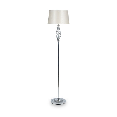 Jenna Silver Metal Twist Detail Floor Lamp