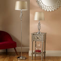 Jenna Silver Metal Twist Detail Floor Lamp for living room