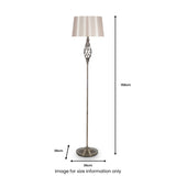 Jenna Antique Brass Metal Twist Detail Floor Lamp from Roseland Furniture