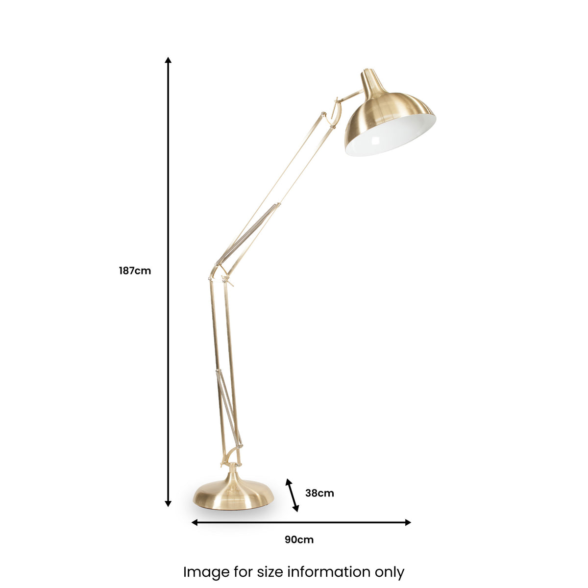 Alonzo Brass Task Floor Lamp from Roseland Furniture