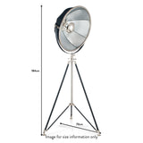 Elstree Black and Silver Metal Tripod Floor Lamp from Roseland Furniture