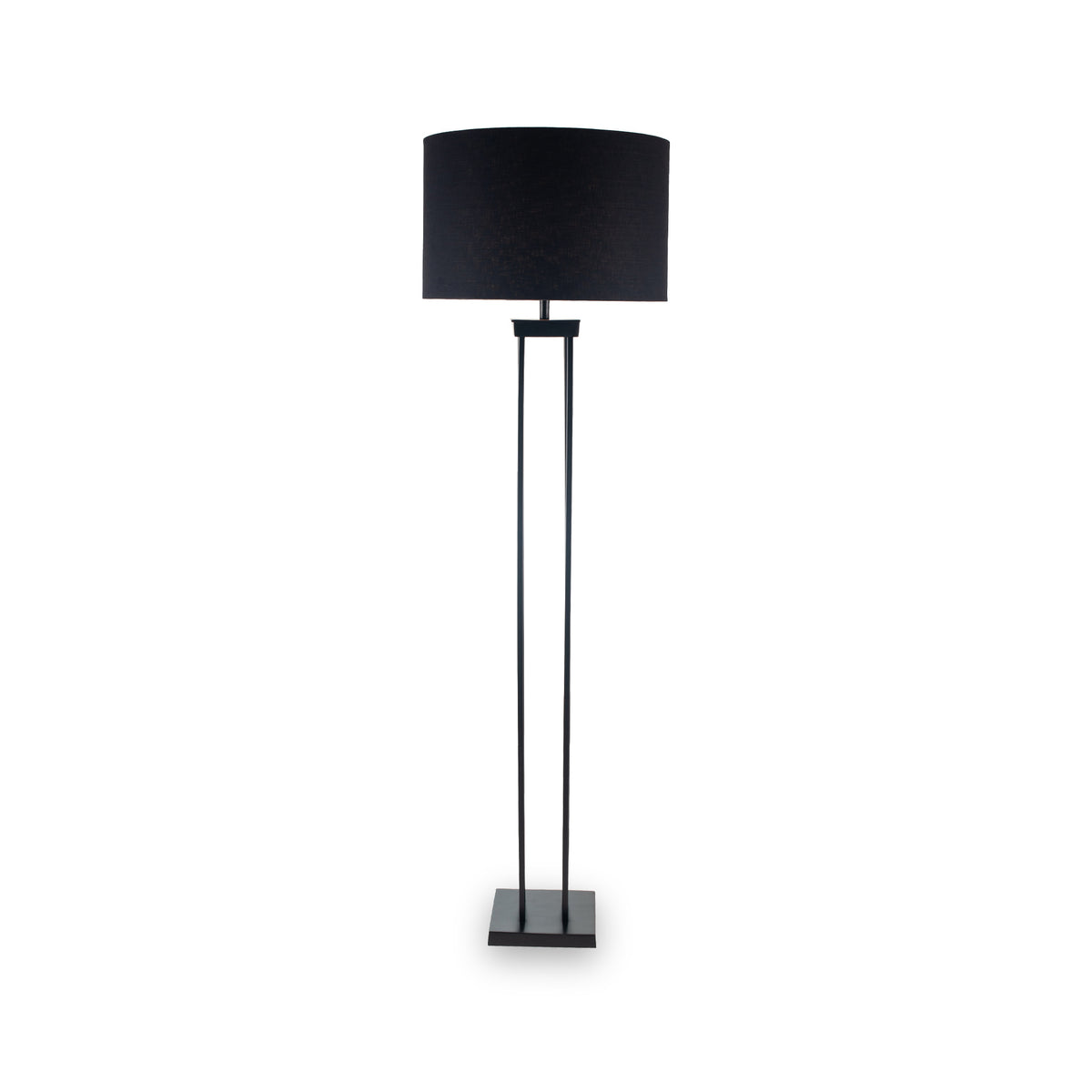 Langston Matt Black Metal Four Post Floor Lamp from Roseland Furniture