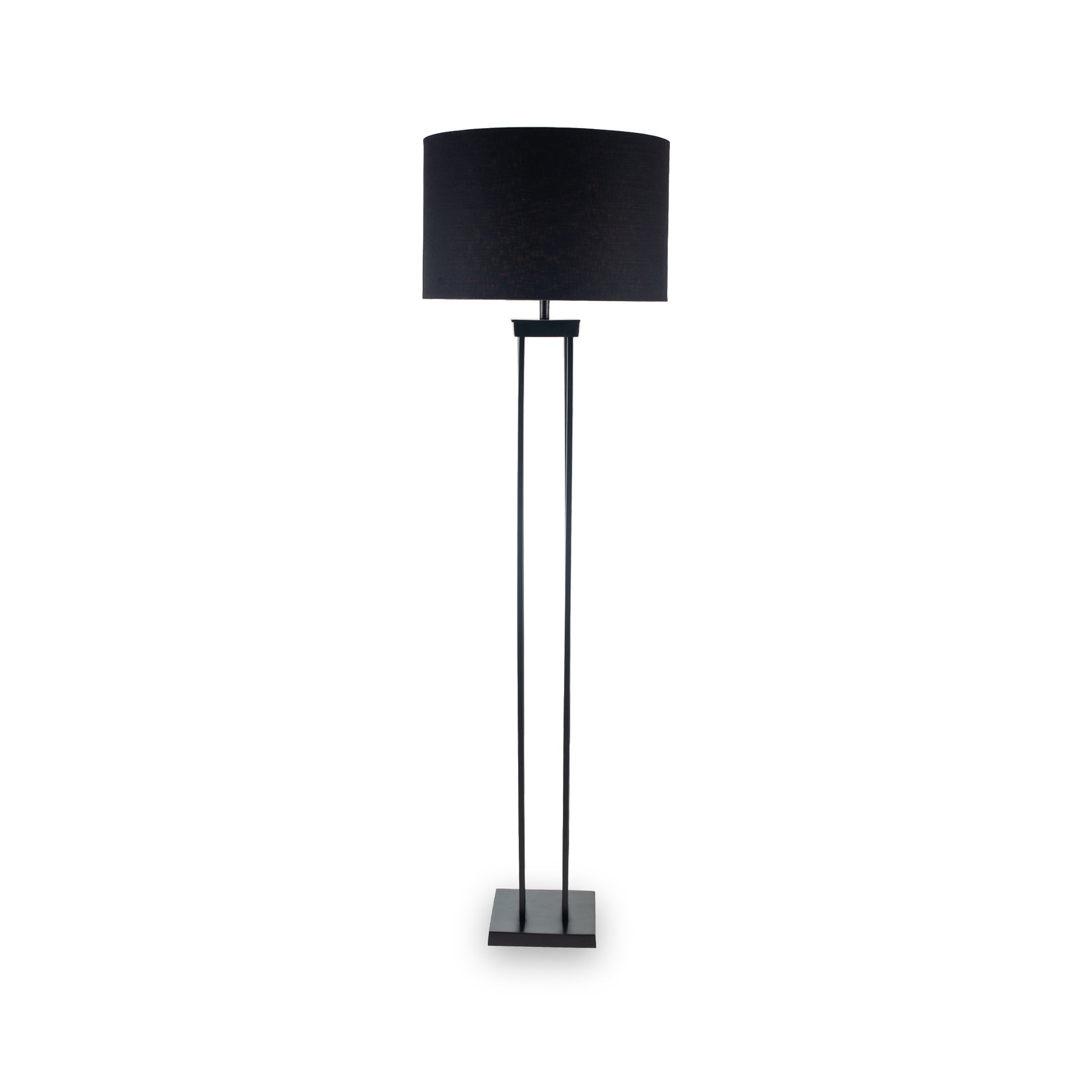 Langston Matt Black Metal Four Post Floor Lamp from Roseland Furniture