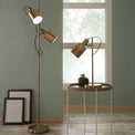 Aaron Antique Brass Metal Task Floor Lamp for living room