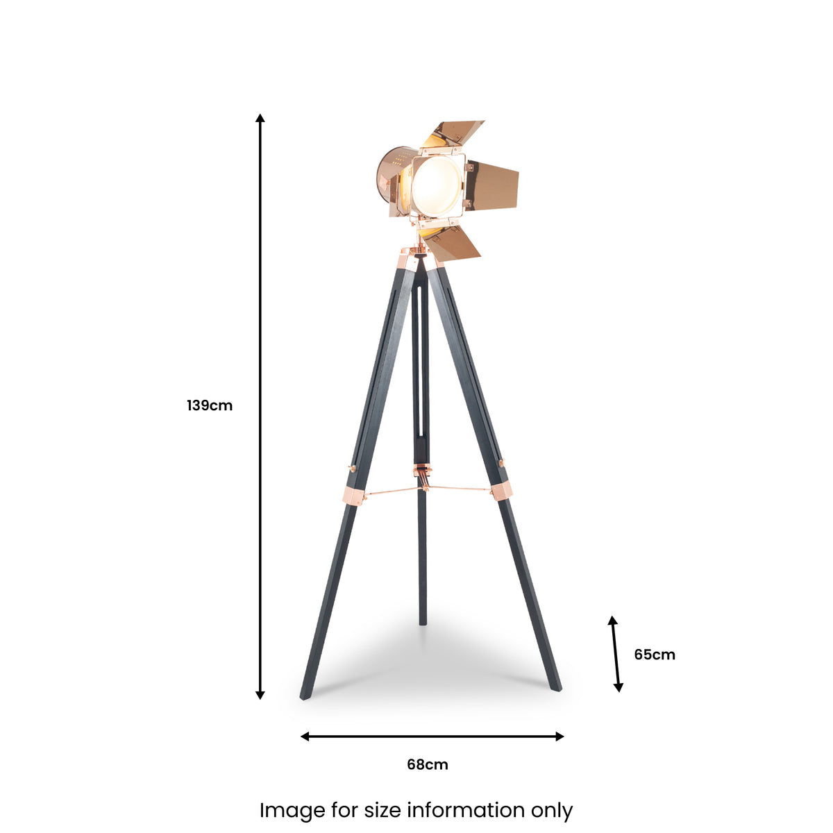 Hereford Copper and Black Tripod Floor Lamp