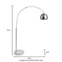Feliciani Brushed Silver Metal and White Marble Floor Lamp