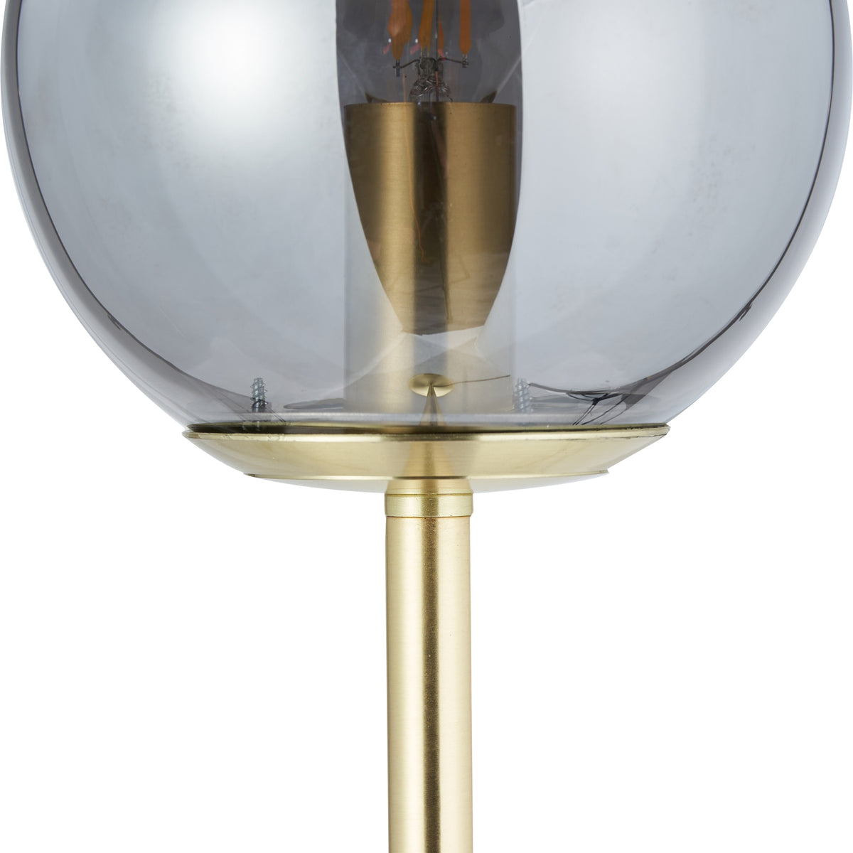 Arabella Smoked Glass Orb and Gold Metal Floor Lamp