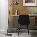 Canton Matt Black and Brass Metal Cone Floor Lamp for living room or office