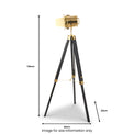 Hereford Gold and Black Tripod Floor Lamp
