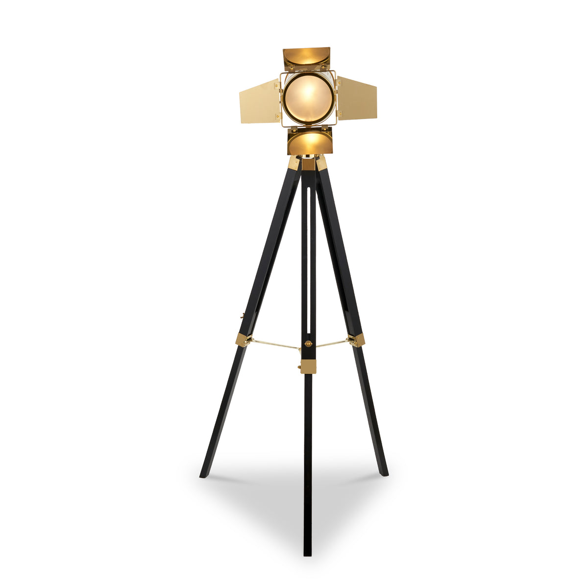 Hereford Gold and Black Tripod Floor Lamp from Roseland Furniture