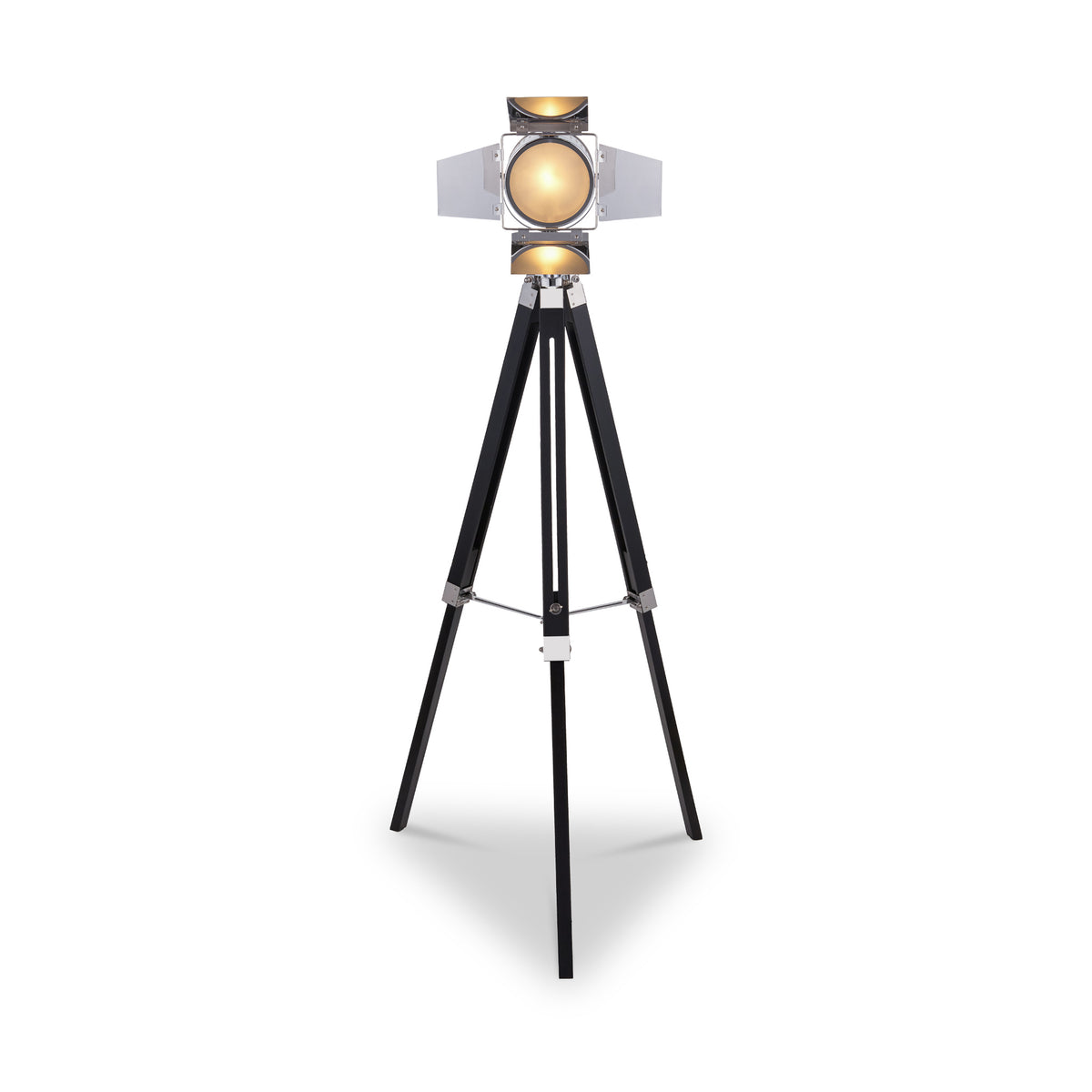 Hereford Silver and Black Tripod Floor Lamp from Roseland Furniture