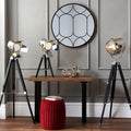 Hereford Silver and Black Tripod Floor Lamp
