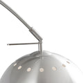Feliciani Brushed Silver Metal and White Marble Floor Lamp