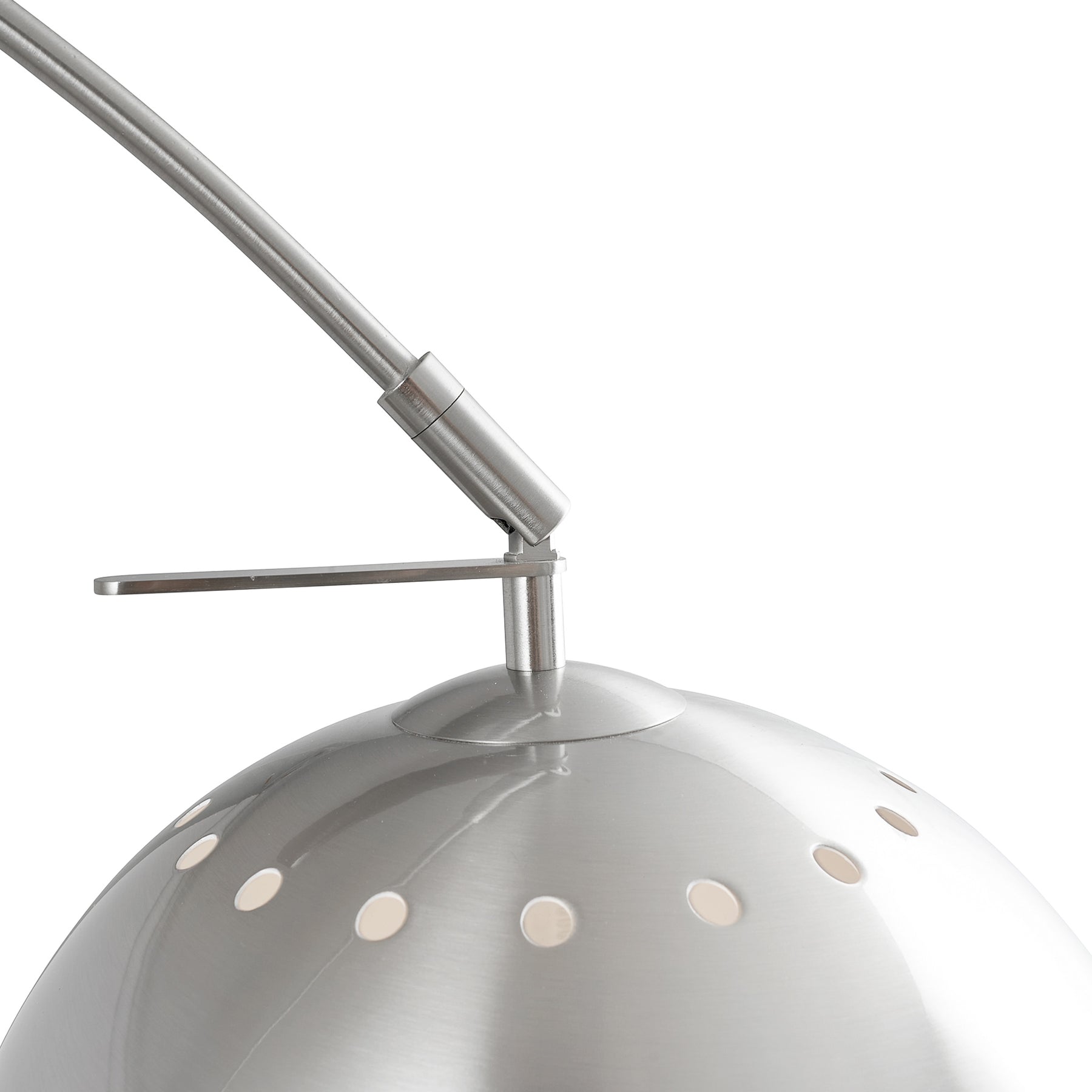Feliciani Brushed Silver Metal and White Marble Floor Lamp