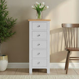 Farrow Grey 5 Drawer Tallboy Chest from Roseland Furniture