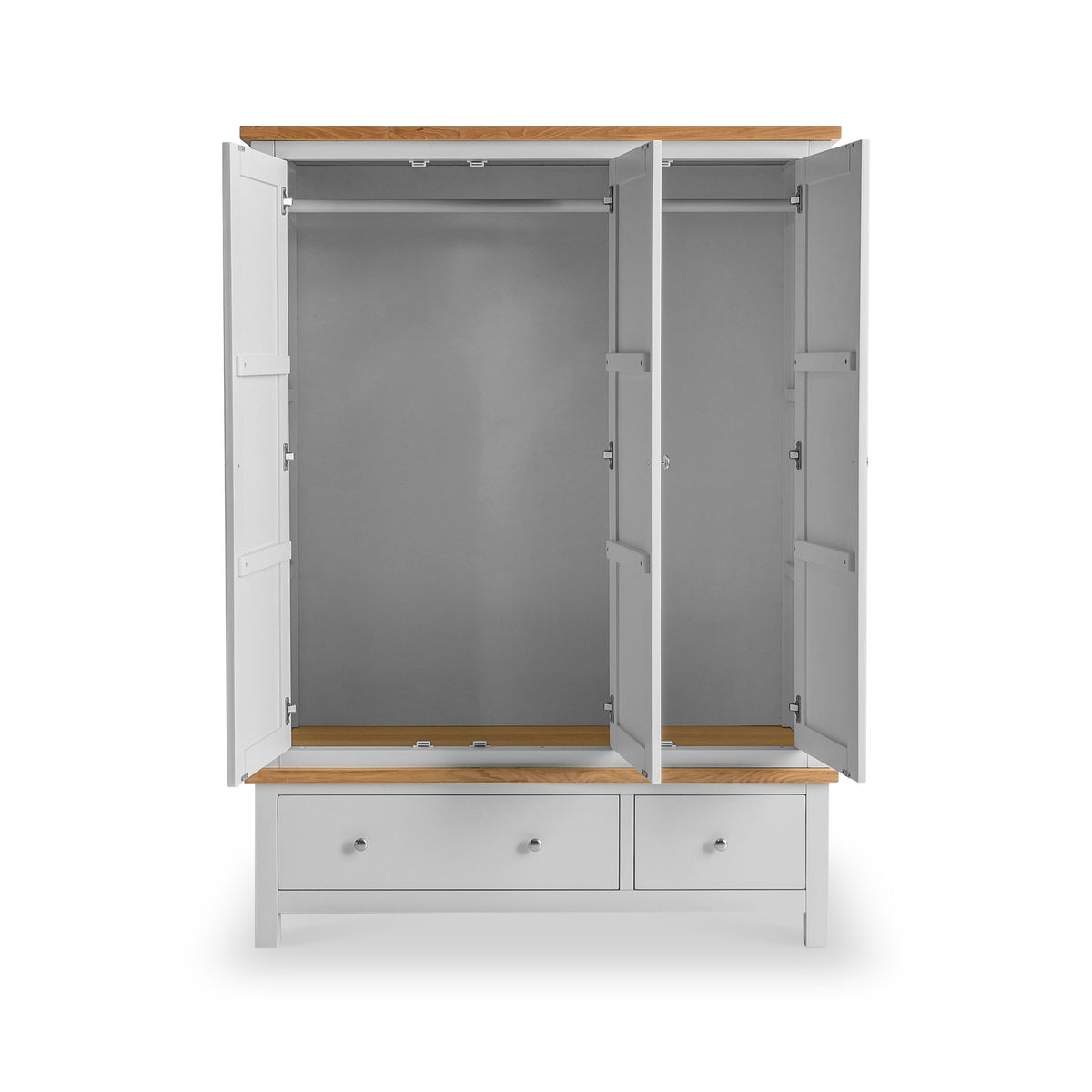 Farrow Grey Triple Wardrobe with Storage Drawers