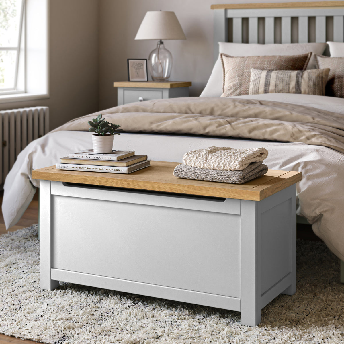 Farrow Grey Blanket Box from Roseland