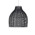 Caswell Black Rattan Coche Pendant from Roseland Furniture