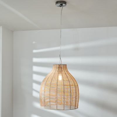 Caswell Natural Rattan Coche Pendant