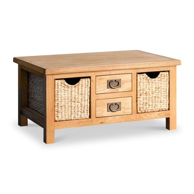 Surrey Oak Coffee Table with Baskets