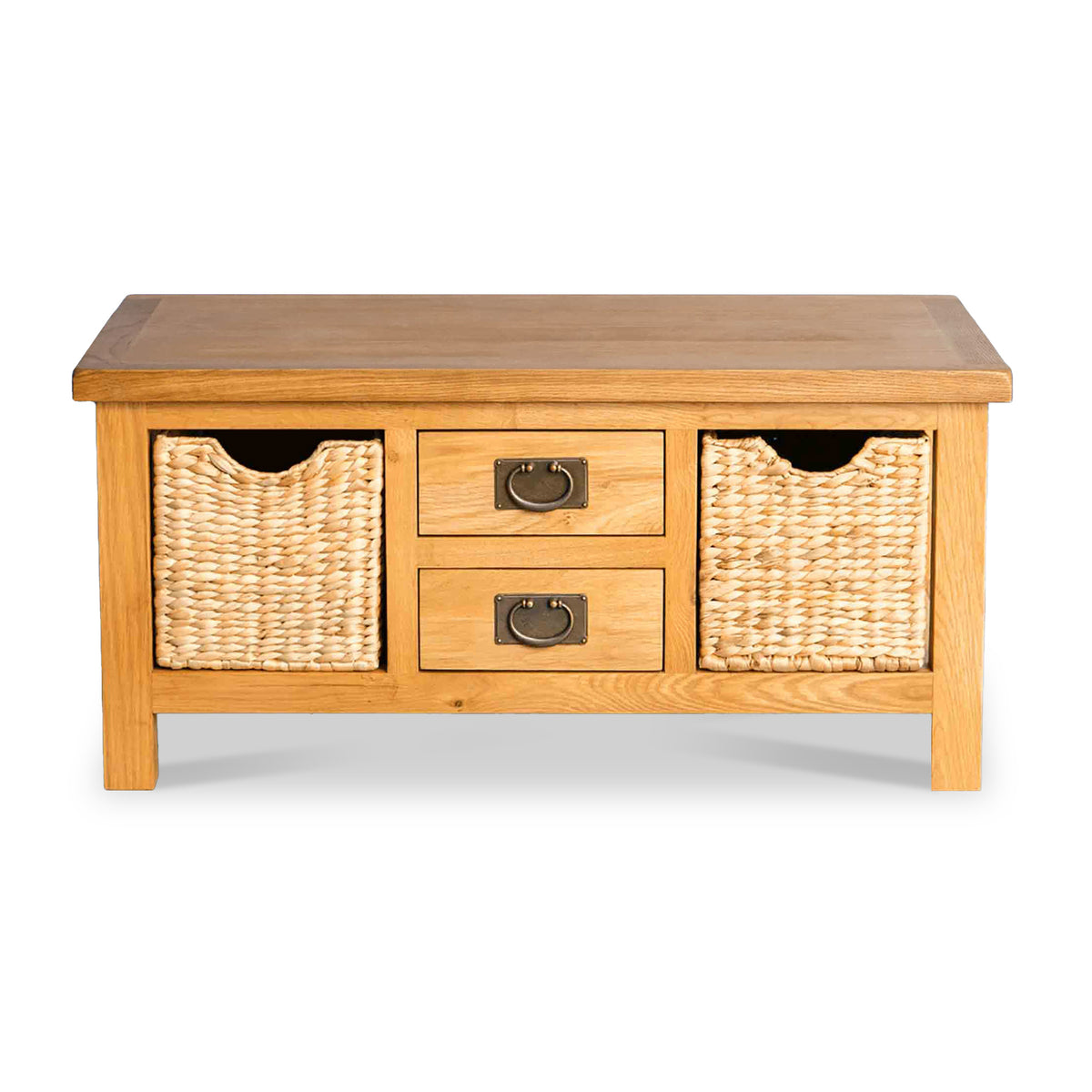 Surrey Oak Coffee Table with Baskets by Roseland Furniture