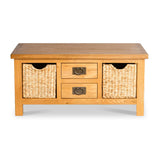 Surrey Oak Coffee Table with Baskets by Roseland Furniture