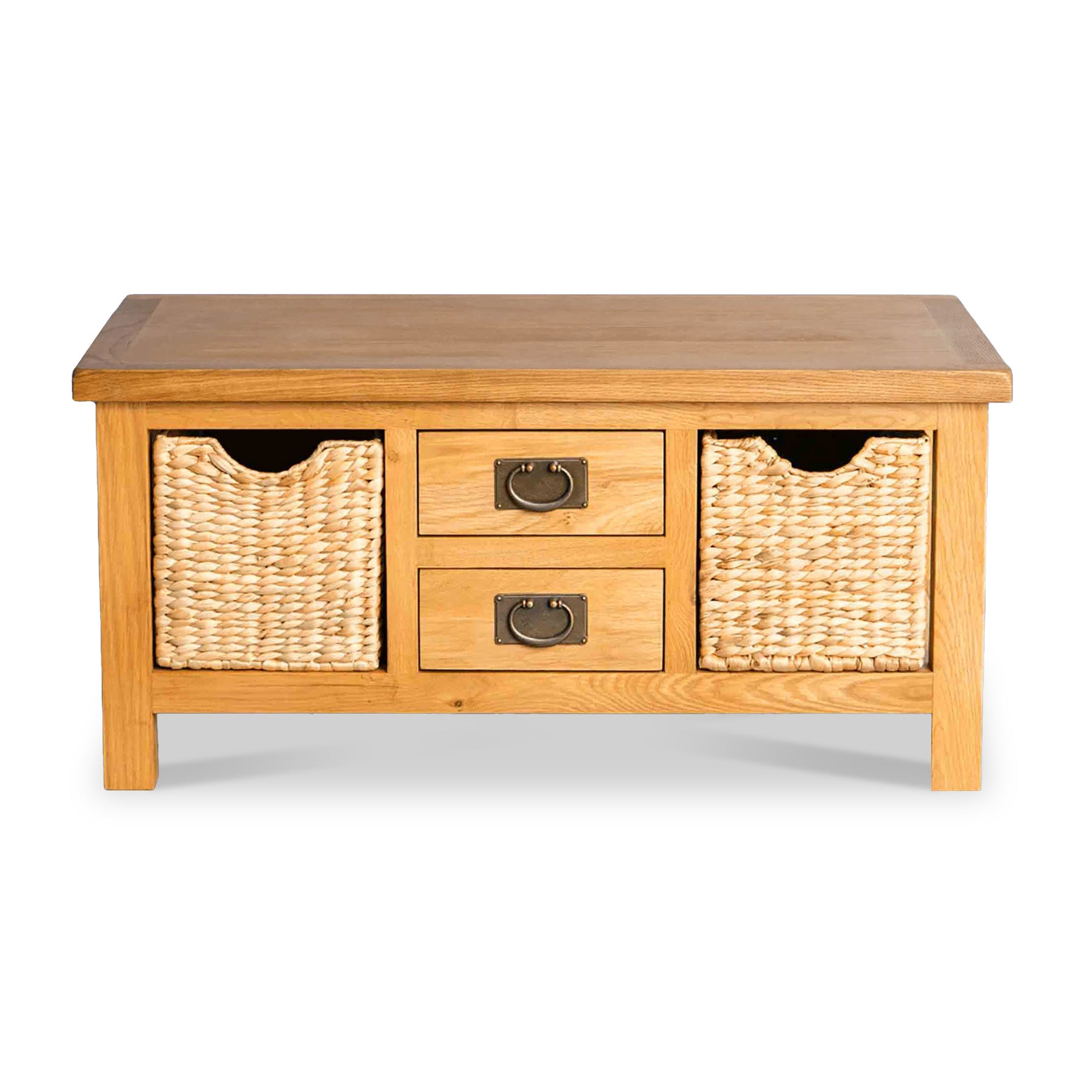 Surrey Oak Coffee Table with Baskets by Roseland Furniture