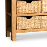 Surrey Oak Console Table with Baskets by Roseland Furniture