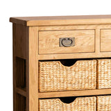 Surrey Oak Console Table with Baskets by Roseland Furniture