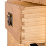 Surrey Oak Console Table with Baskets by Roseland Furniture