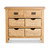 Surrey Oak Console Table with Baskets by Roseland Furniture