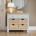 Farrow Grey Console Table with Baskets from Roseland Furniture