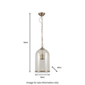 Cloche Clear Glass and Antique Brass Rimmed Pendant for Living Room