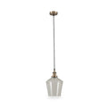 Emmanuelle Antique Brass Metal and Clear Glass Pendant from Roseland Furniture