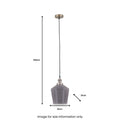 Emmanuelle Antique Silver Metal and Smoke Glass Pendant from Roseland Furniture