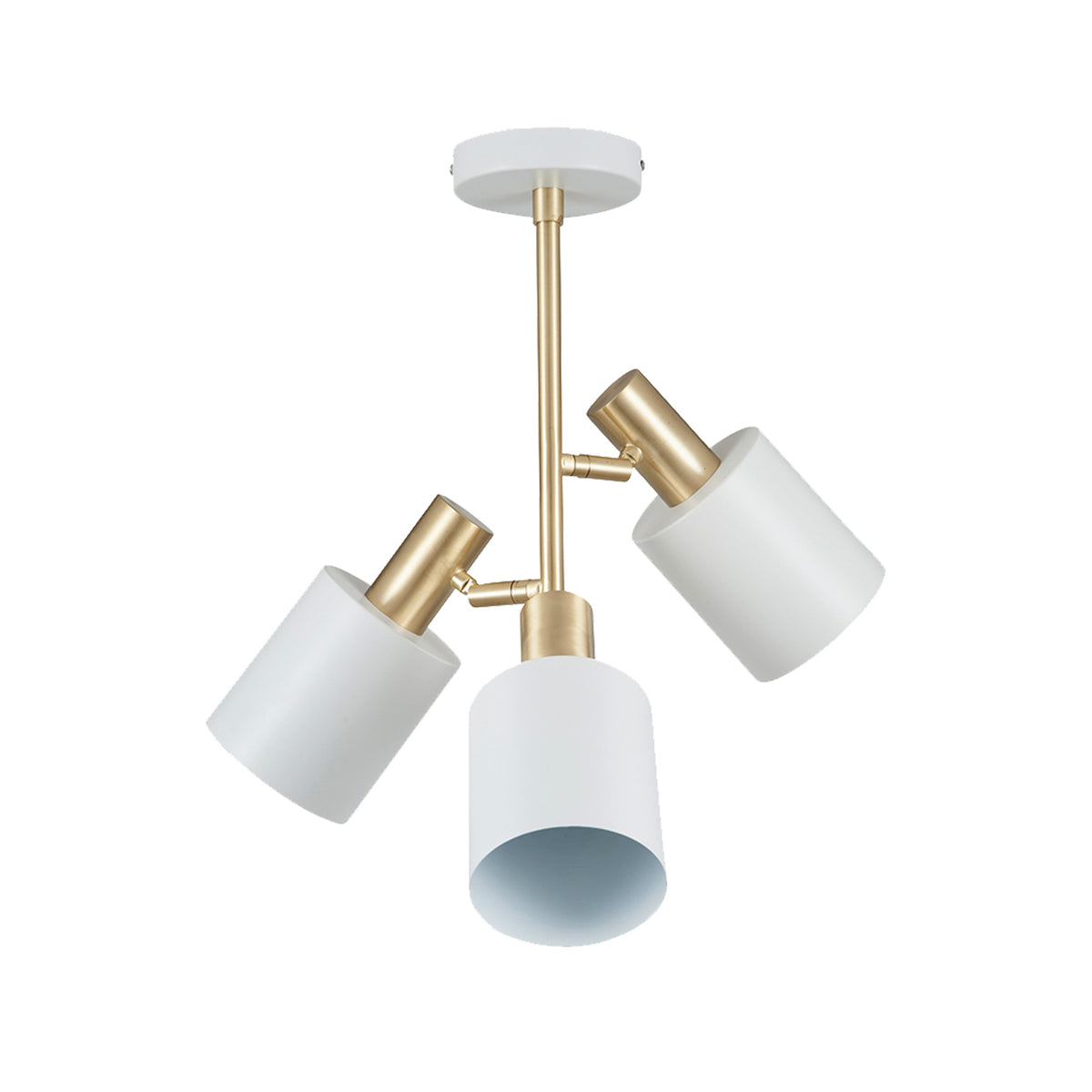 Biba White & Brass 3 Light Electrified Pendant from Roseland Furniture