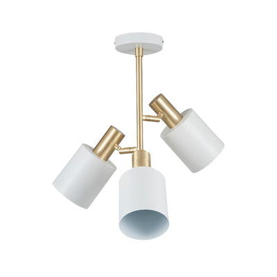 Biba White & Brass 3 Light Electrified Pendant