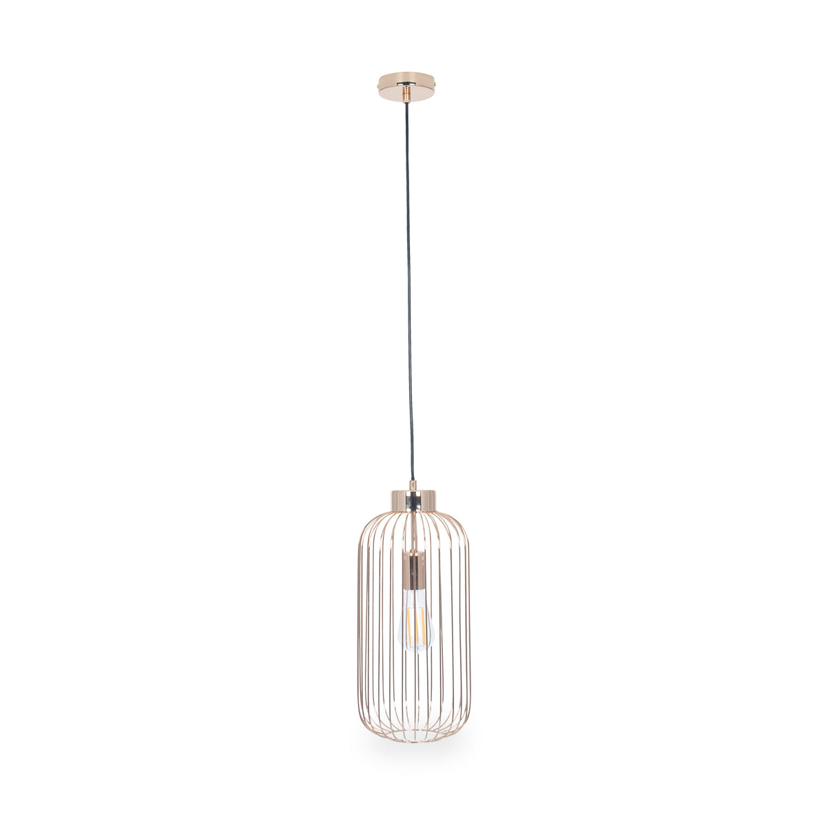 Dania French Gold Metal Wire Tall Pendant from Roseland furniture