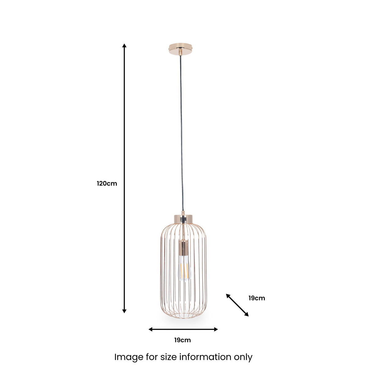 Dania French Gold Metal Wire Tall Pendant