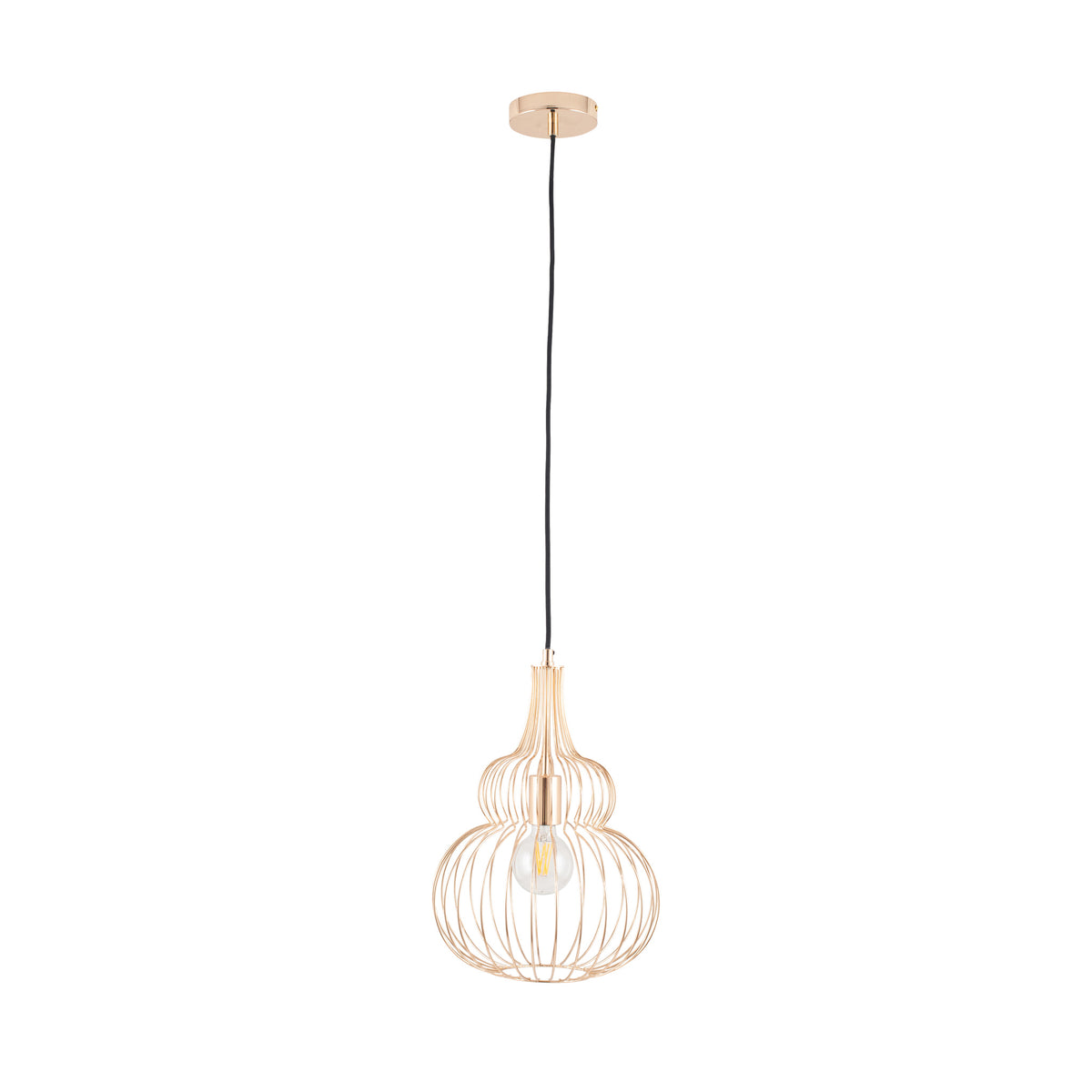 Dania French Gold Metal Wire Shaped Pendant from Roseland Furniture