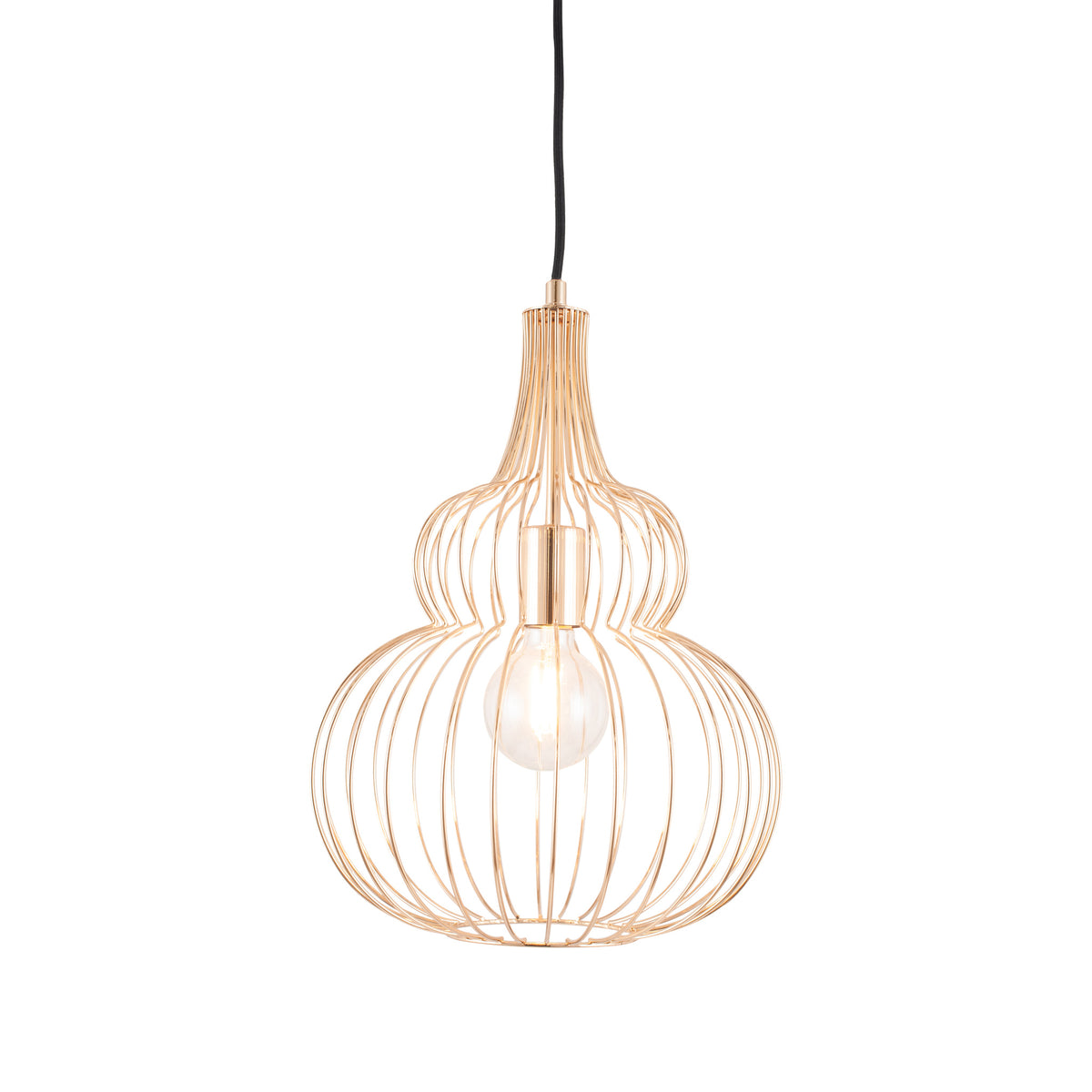 Dania French Gold Metal Wire Ceiling Light Shaped Pendant
